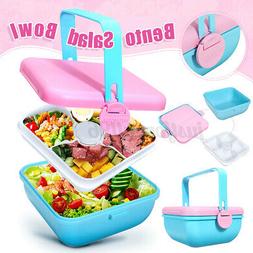 Food Container Salad Bento Bowl Picnic Portable Storage Kids