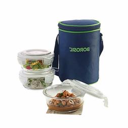 Set Of 3, 400 Ml, Microwave Safe Office Tiffin