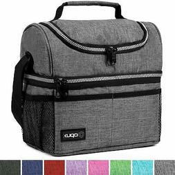 Insulated Dual Compartment Lunch Bag for Men, Women | Double