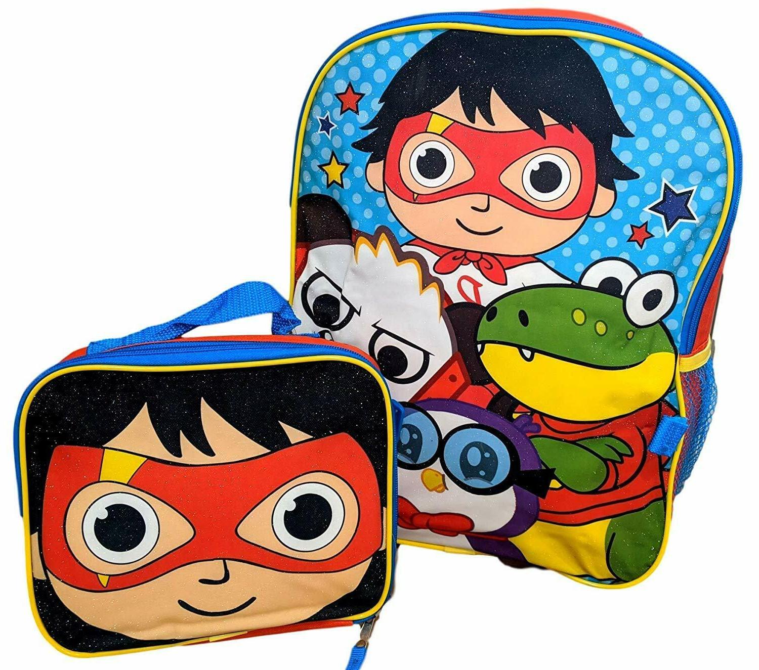 Ryan's World Boys School Backpack Lunch Box Book